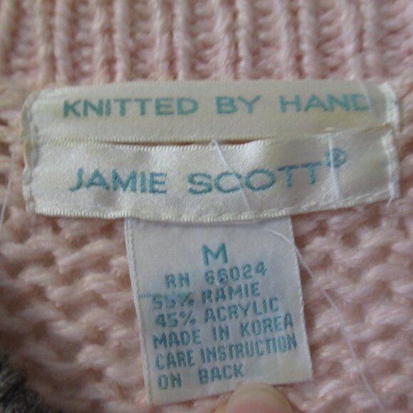 Jamie Scott Hand Knitted Pink Sweater Size M - Picture 4 of 5